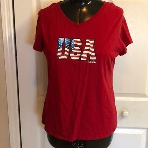 NWOT FADED GLORY PATRIOTIC V-NECKLINE SS T-SHIRT
